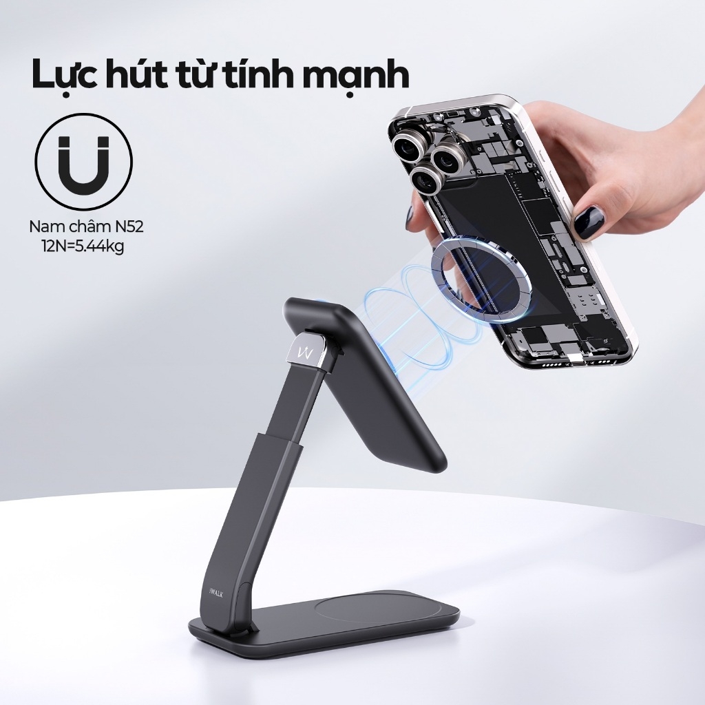Giá đỡ điện thoại iWALK StandMe Duogrip – Từ tính mạnh – Điều chỉnh độ cao & góc nhìn – Gập gọn tiện mang theo