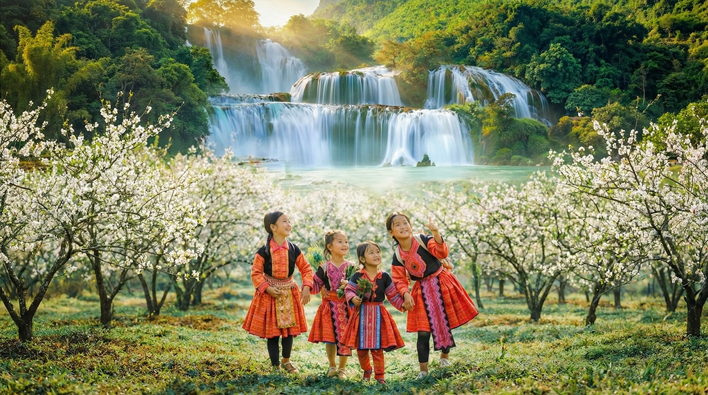 CHẠM SẮC XUÂN: TUYÊN QUANG (HÀ GIANG) -  CAO BẰNG - LẠNG SƠN - HÀ NỘI