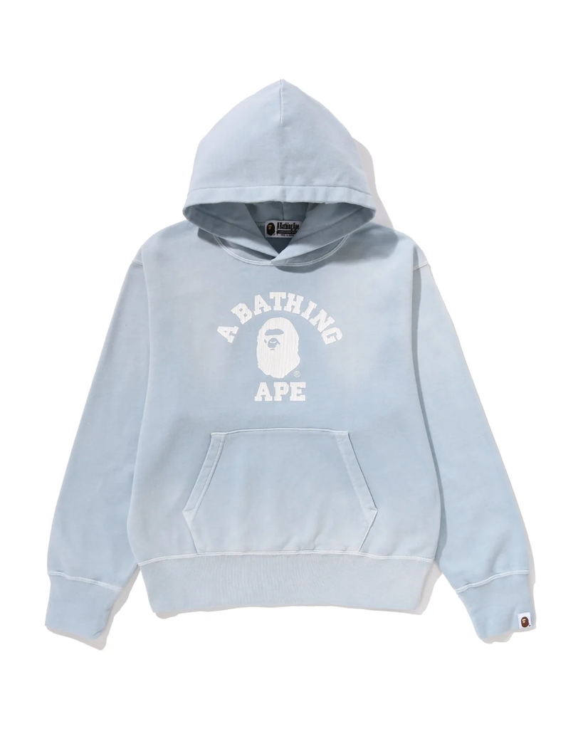 Vintage Washed College Pullover Hoodie
