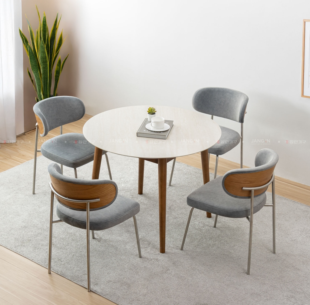 BỘ BÀN TRÒN CERAMIC 6 CHỖ ADELINE