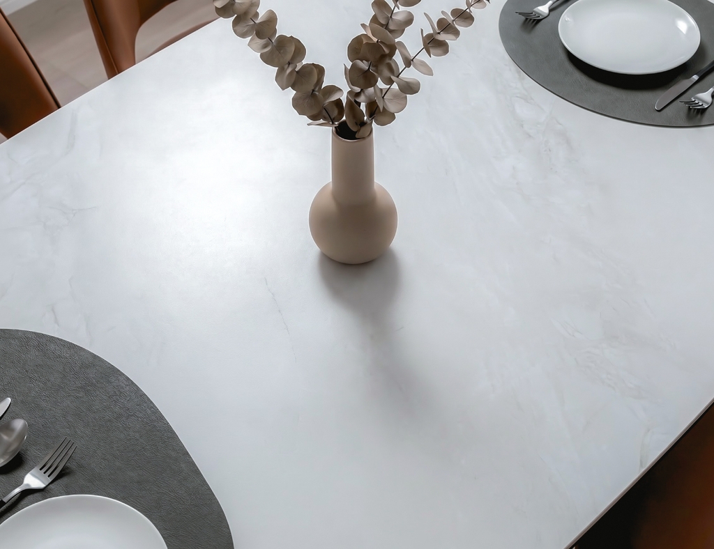 BÀN ĂN CERAMIC AMELIA 4 CHỖ BO GÓC