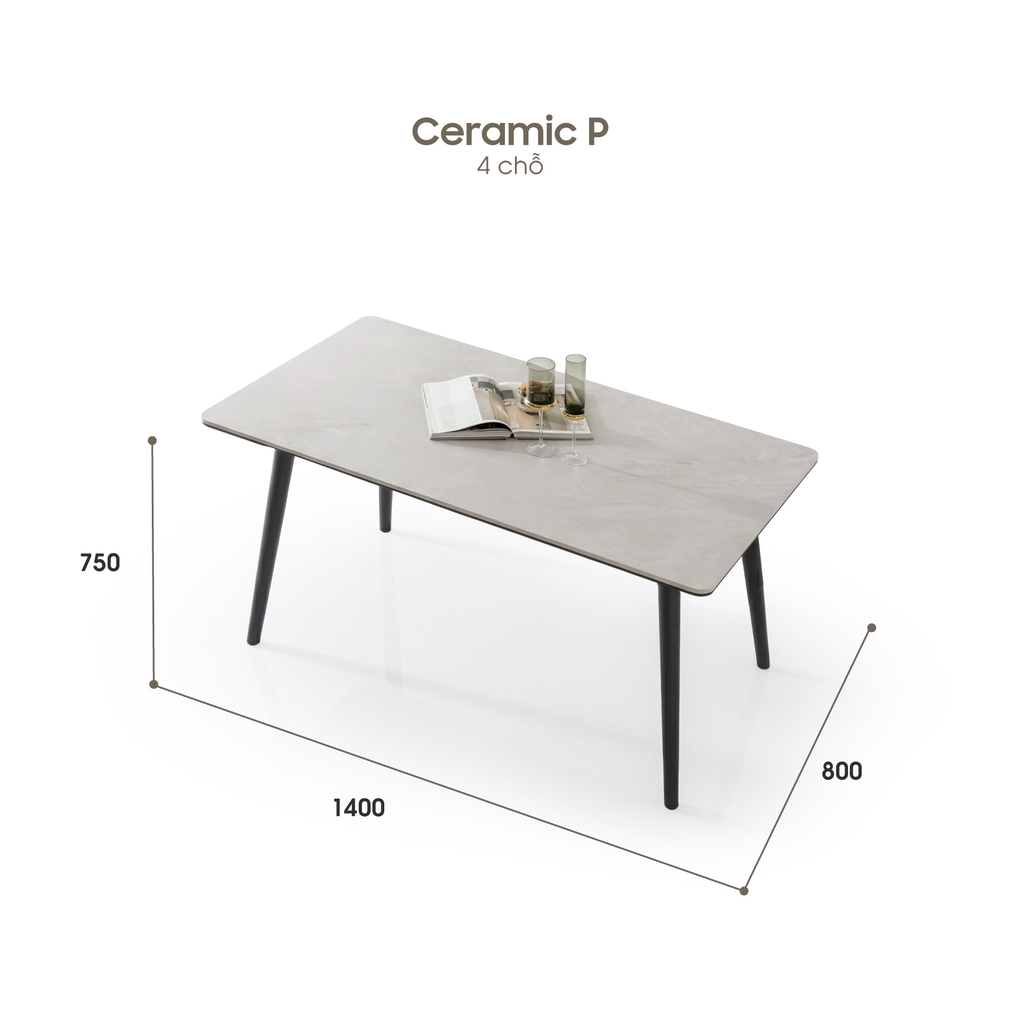 BỘ BÀN ĂN CERAMIC AMELIA + LUMI