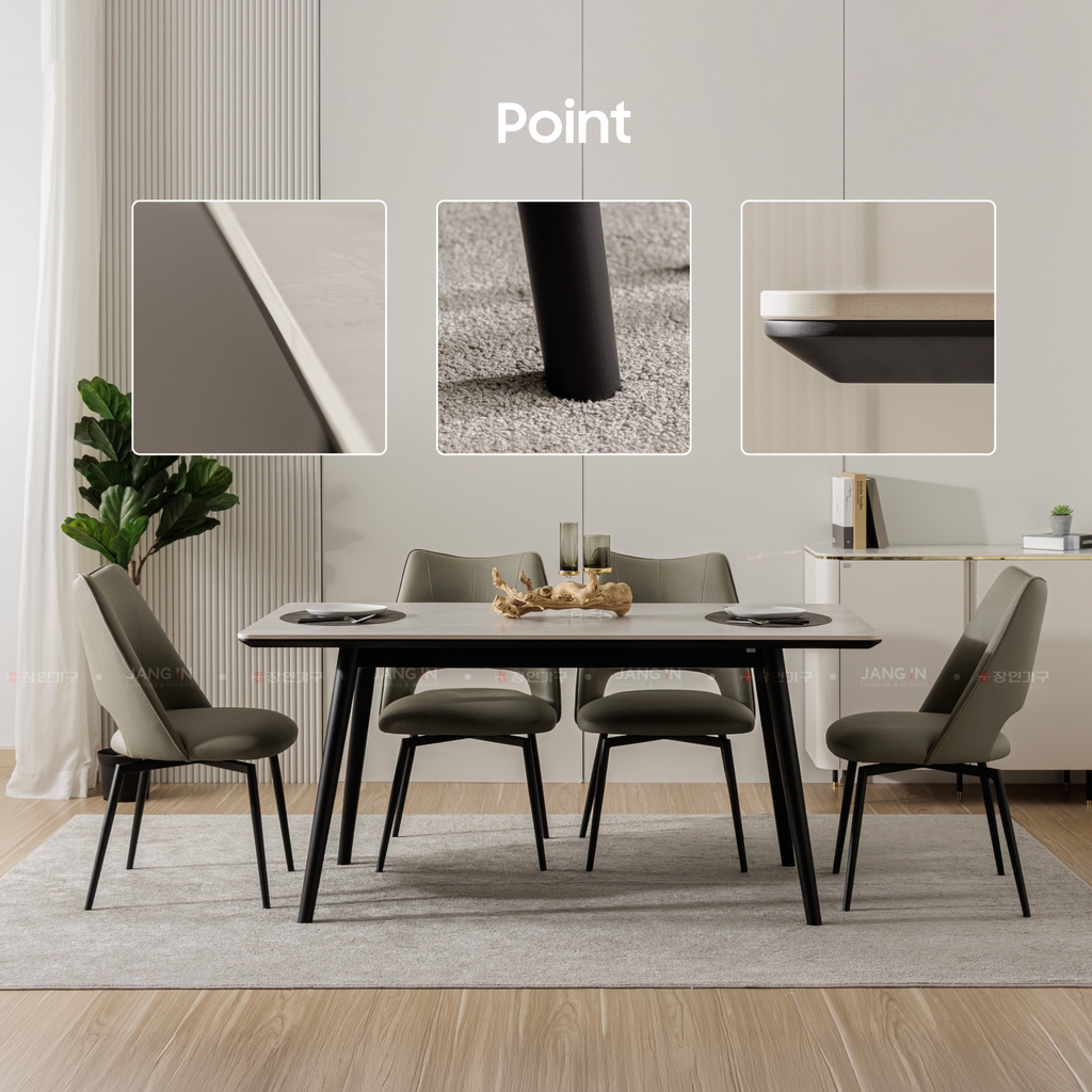 BỘ BÀN ĂN CERAMIC 6 CHỖ AMELIA + GHẾ LUMI
