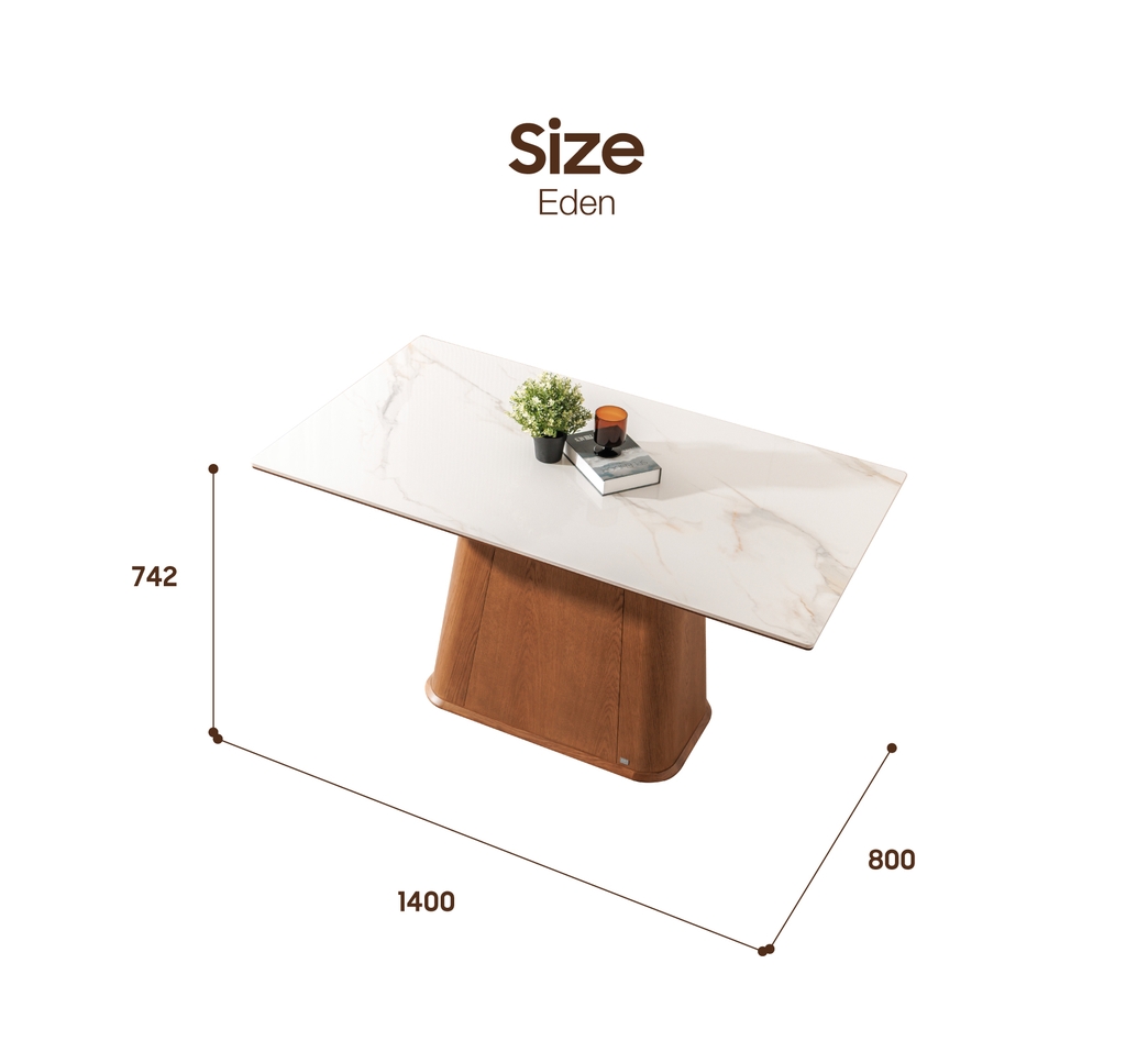 BÀN ĂN ĐÁ CERAMIC EDEN 4 CHỖ MẶT B