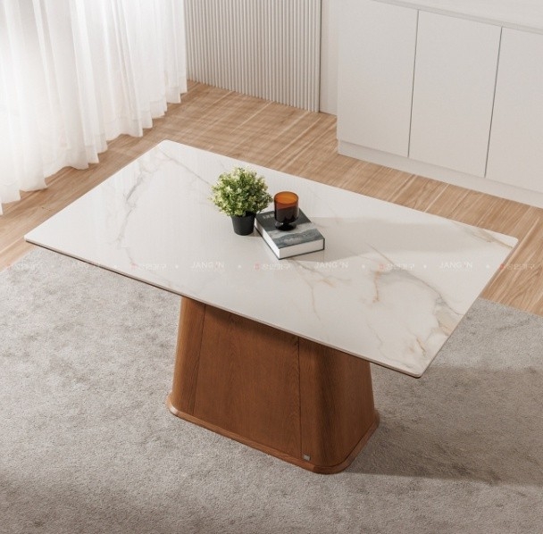 BÀN ĂN CHỮ NHẬT MẶT ĐÁ CERAMIC EDEN 6 CHỖ