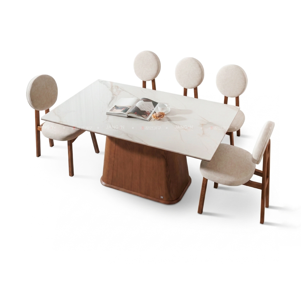 BỘ BÀN ĂN ĐÁ CERAMIC 6 CHỖ EDEN MẶT B