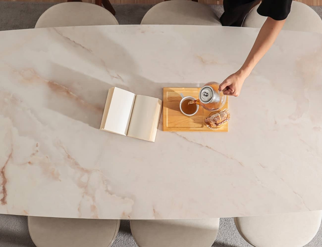BỘ BÀN ĂN MẶT ĐÁ CERAMIC 6 CHỖ EDEN