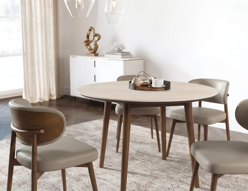 BỘ BÀN TRÒN CERAMIC 6 CHỖ ADELINE
