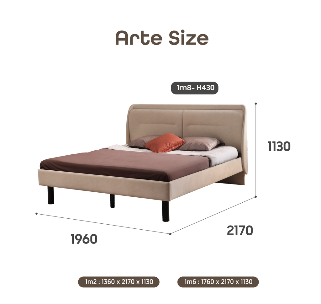 GIƯỜNG NGỦ VẢI ARTE 1.6M