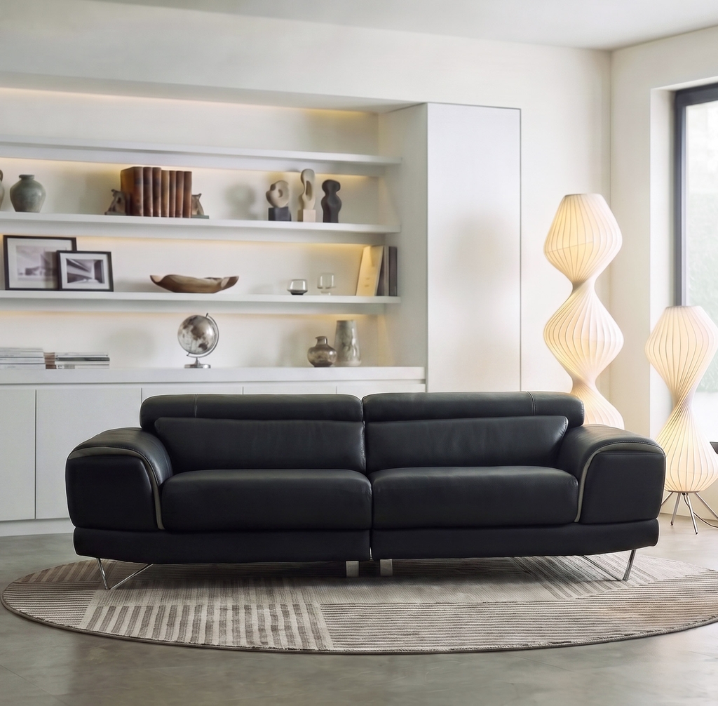 SOFA DA 3 CHỖ INDI NAVY