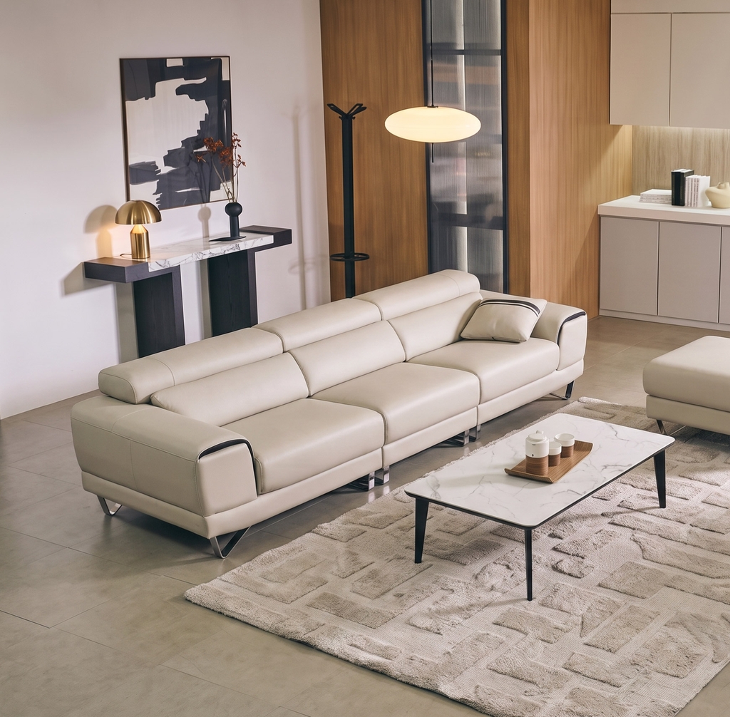 SOFA DA 4 CHỖ INDI IVORY
