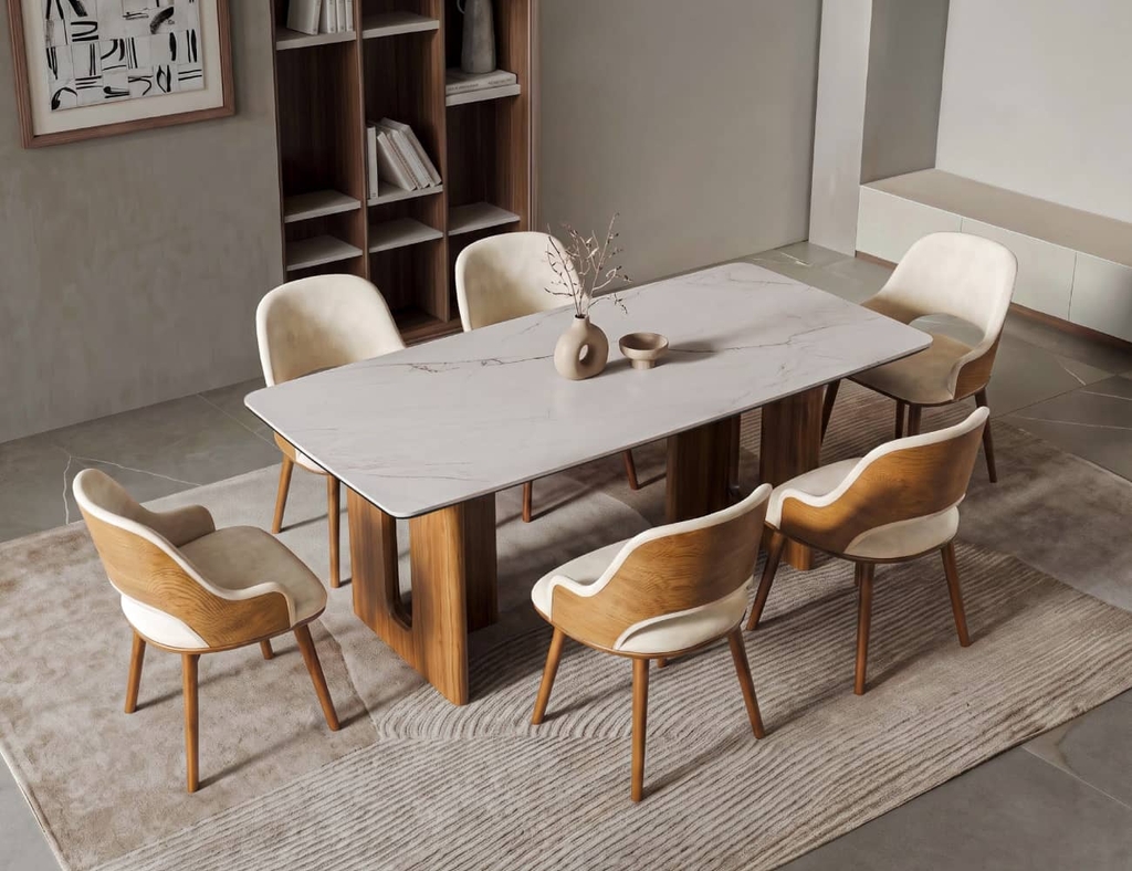 BỘ BÀN ĂN ĐÁ CERAMIC 8 CHỖ PRESTON
