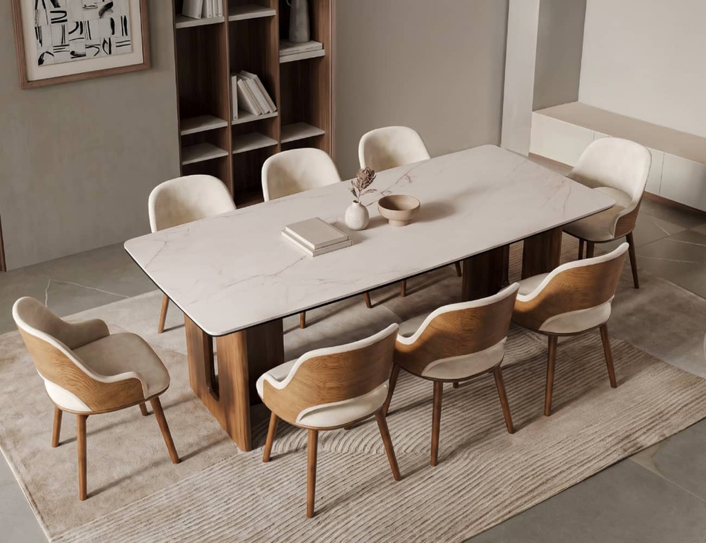 BỘ BÀN ĂN ĐÁ CERAMIC 8 CHỖ PRESTON