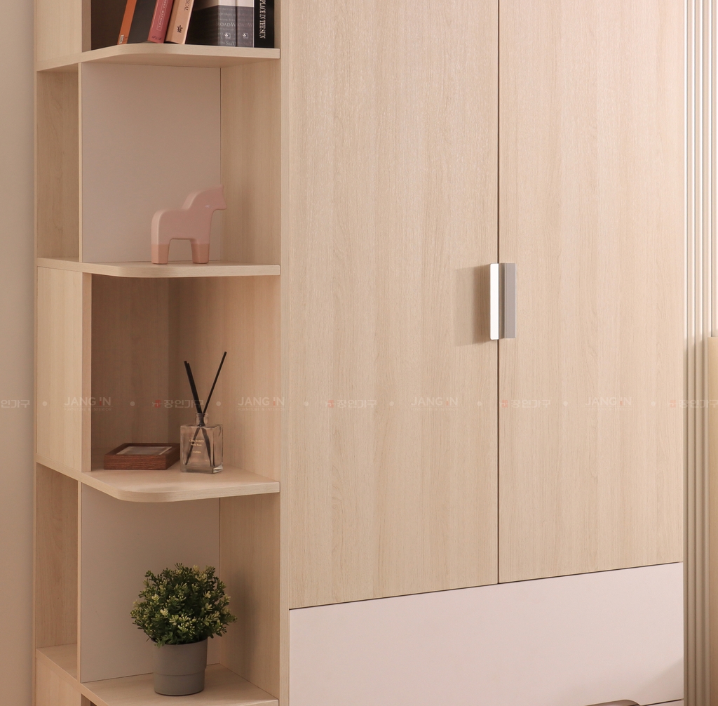 TỦ ÁO 2 CÁNH NEXORA+ KỆ + 2 HỘC