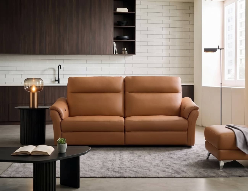 SOFA DA VIENNA 4 CHỖ TOBACCO