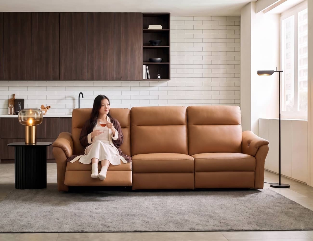 SOFA DA VIENNA 4 CHỖ TOBACCO