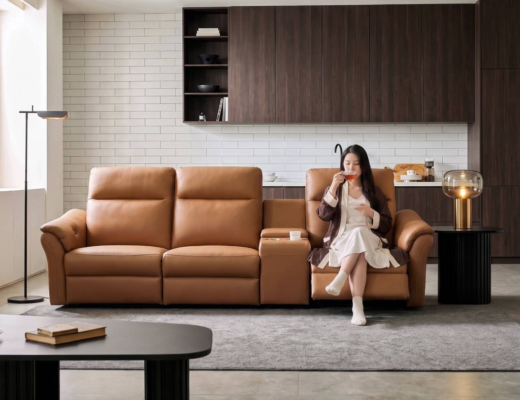 SOFA DA VIENNA 4 CHỖ TOBACCO