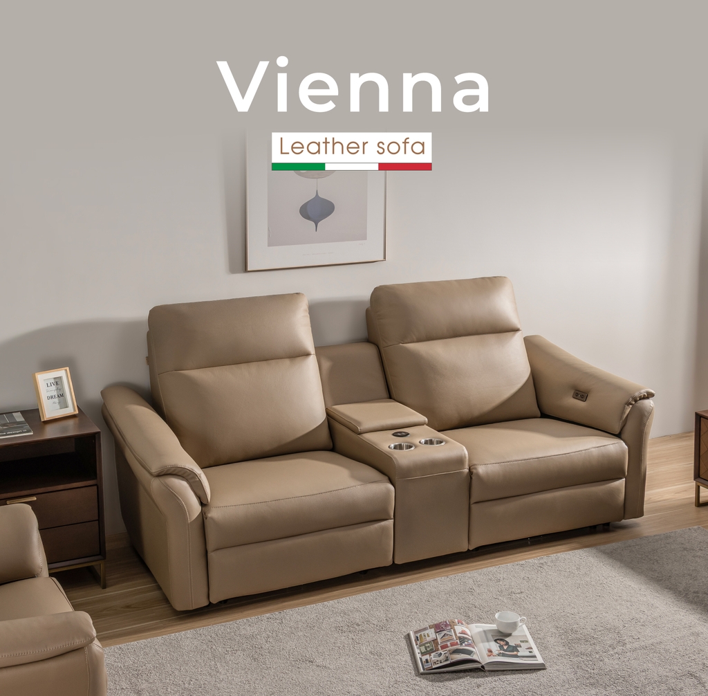 SOFA DA THƯ GIÃN VIENNA 3 CHỖ NOMAD + BÀN LƯU TRỮ