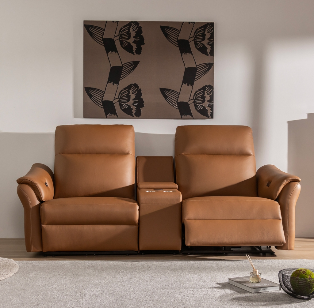 SOFA DA VIENNA 3 CHỖ TOBACCO+ BÀN LƯU TRỮ