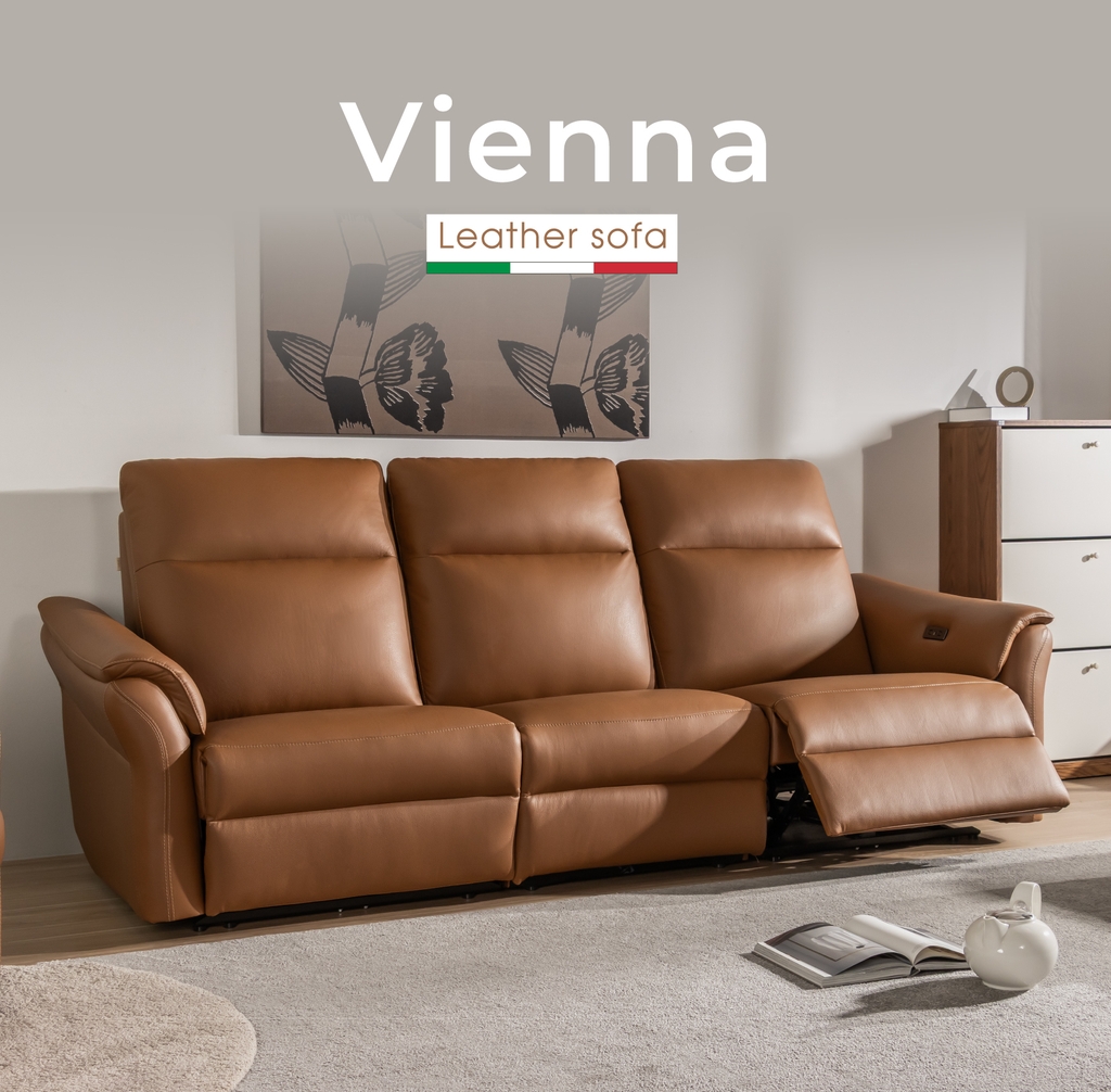 SOFA DA VIENNA 4 CHỖ TOBACCO