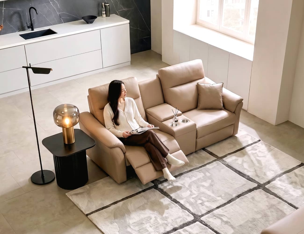 SOFA DA THƯ GIÃN VIENNA 3 CHỖ NOMAD + BÀN LƯU TRỮ