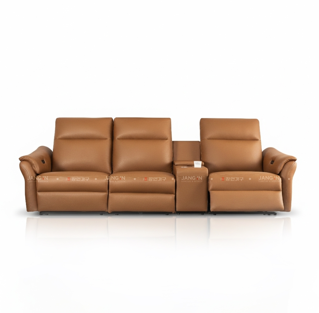 SOFA DA THƯ GIÃN VIENNA 4 CHỖ TOBACCO + BÀN LƯU TRỮ