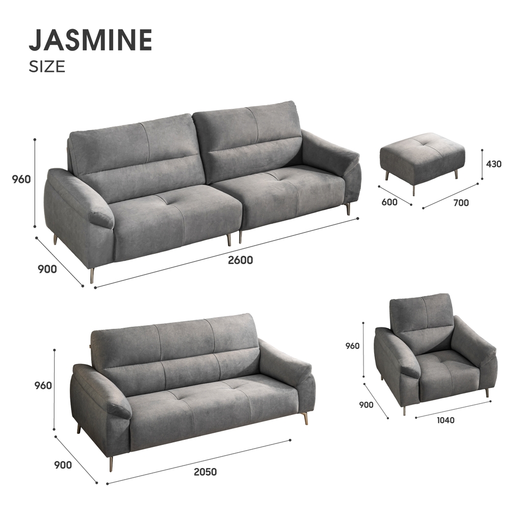SOFA VẢI 3 CHỖ JASMINE