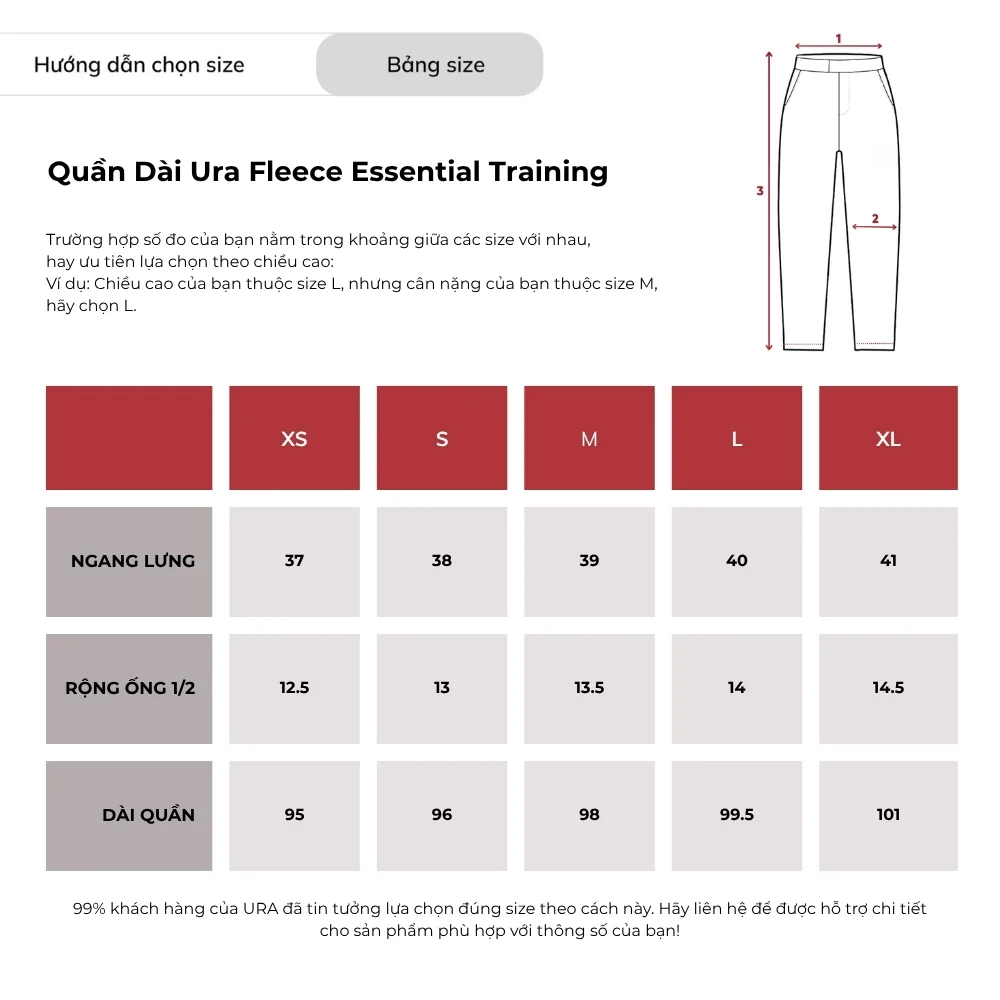 Quần Dài Ura Fleece Essential Pants