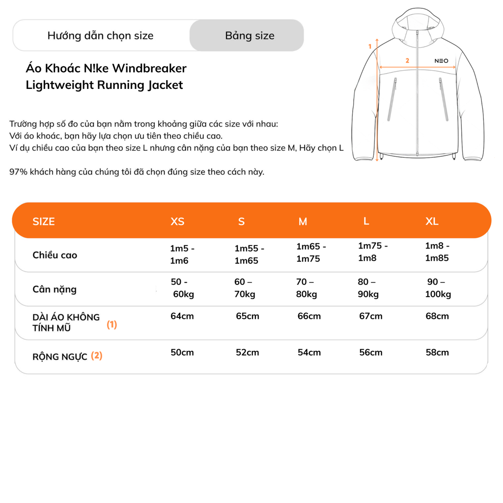 Áo Khoác NK Windbreaker Lightweight Running Jacket