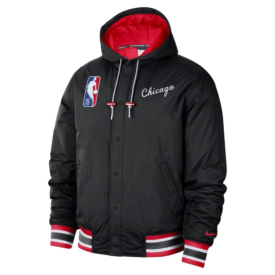 Áo Phao NK Chicago Bulls City Edition Courtside Hooded Full-Zip Bomber Jacket
