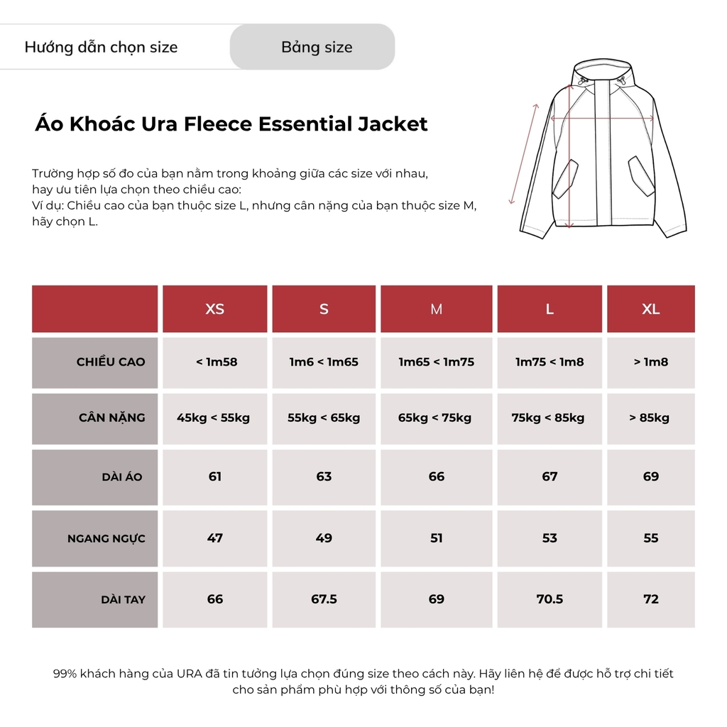 Áo Khoác Ura Fleece Essential Jacket