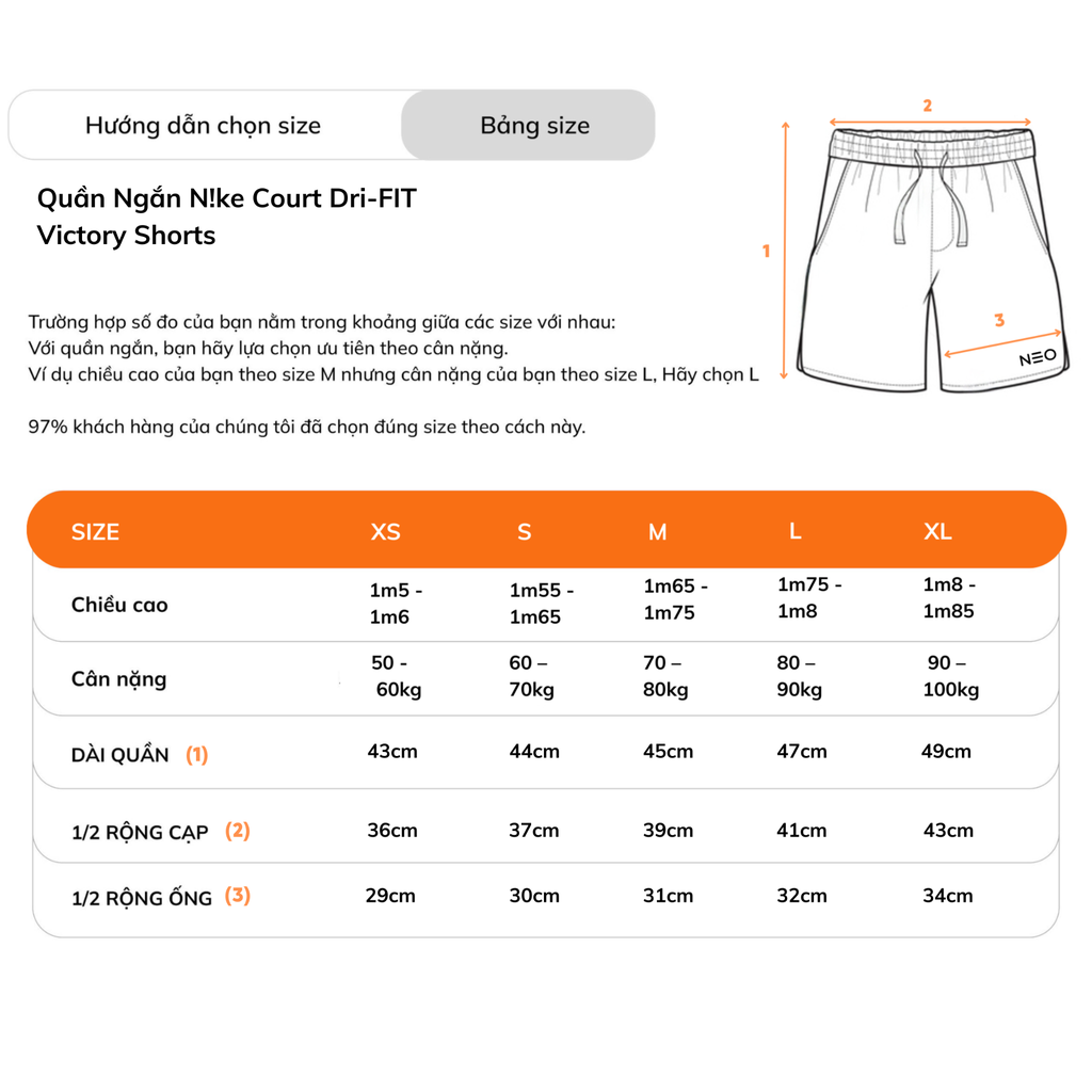 Quần Ngắn NK Court Dri-FIT Victory Shorts