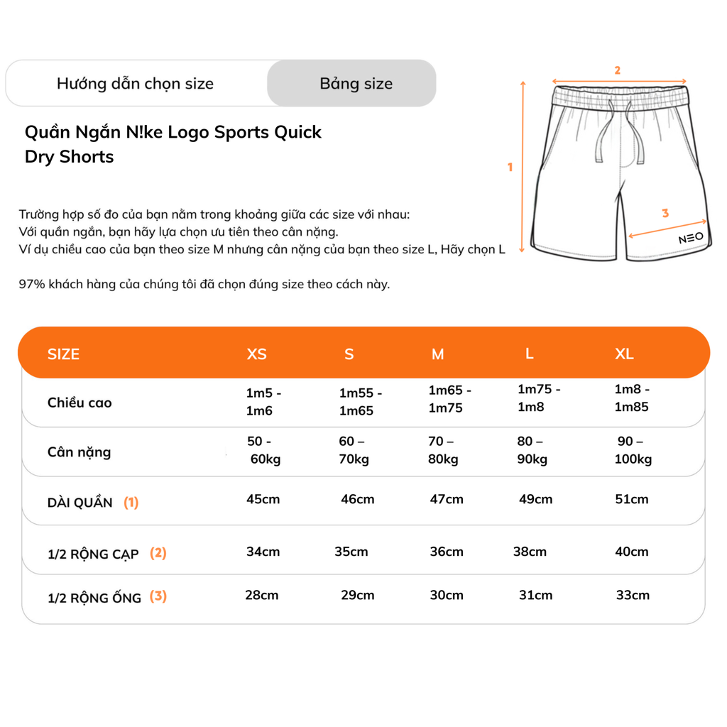 Quần Ngắn NK Logo Sports Quick Dry Shorts