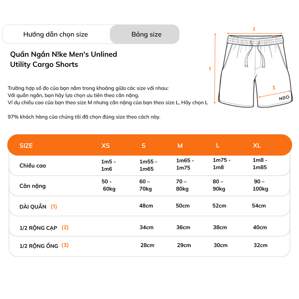 Quần Ngắn NK Men's Unlined Utility Cargo Shorts