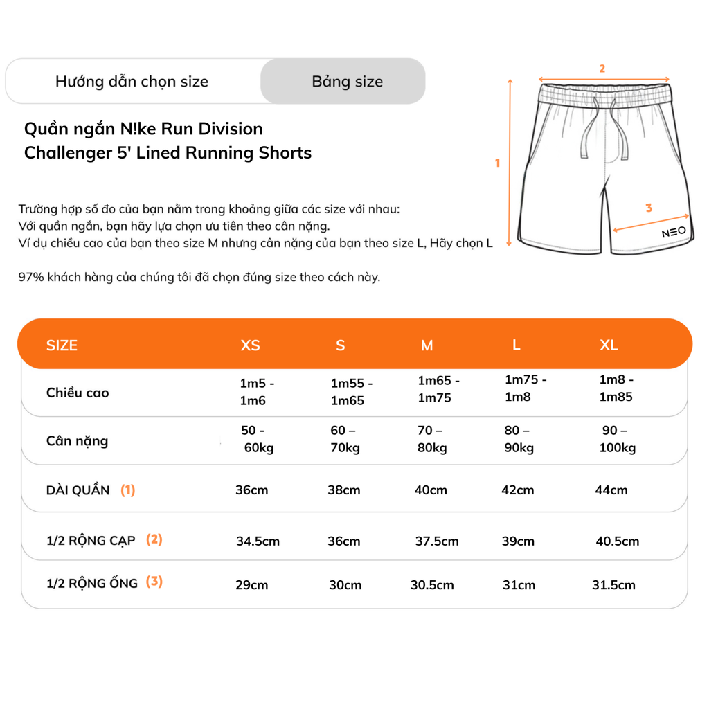 Quần Ngắn NK Run Division Challenger 5' Lined Running Shorts