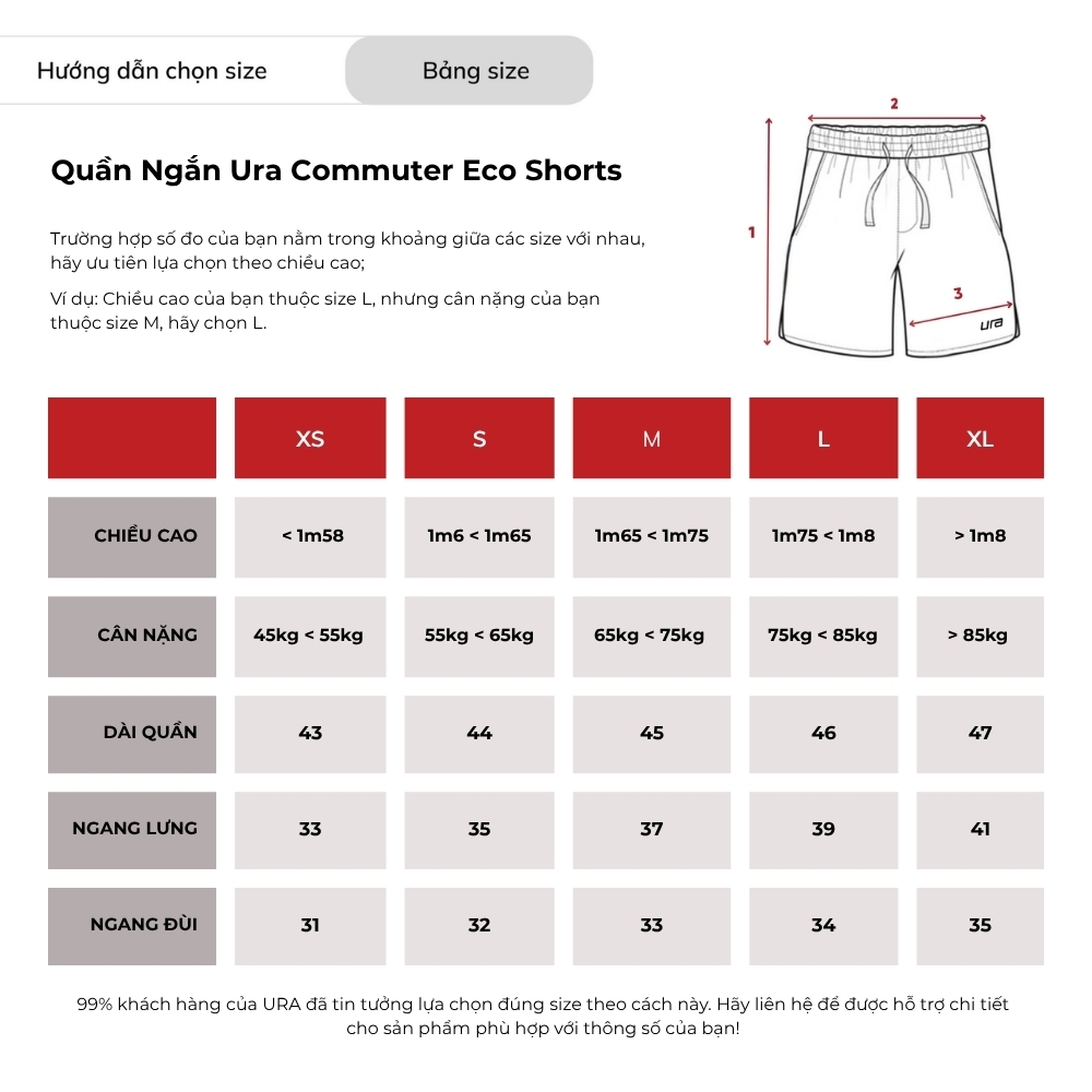 Quần Ngắn Ura Commuter Eco Shorts
