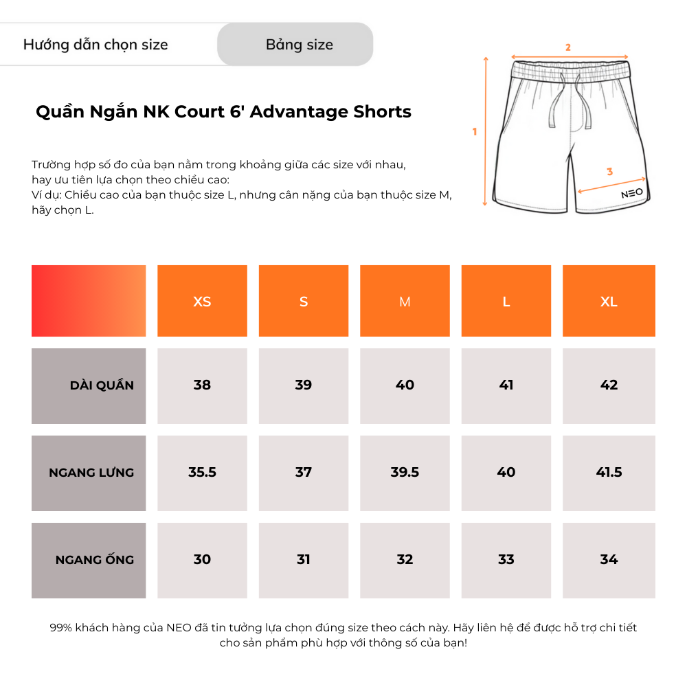 Quần Ngắn NK Court 6' Advantage Shorts
