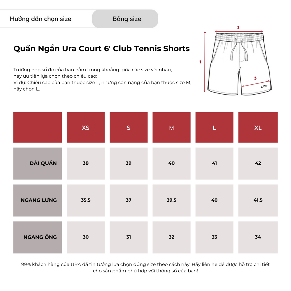 Quần Ngắn Ura Court 6' Club Tennis Shorts