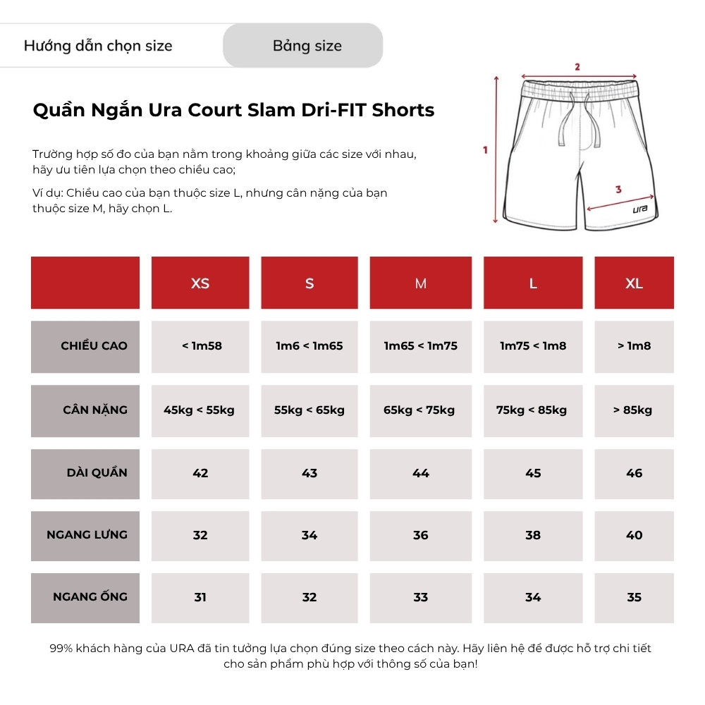 Quần Ngắn Ura Court Slam Dri-FIT Tennis Shorts