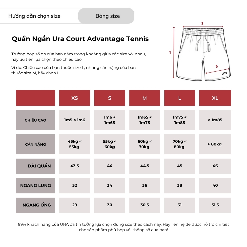 Quần Ngắn Ura Court Advantage Tennis Shorts