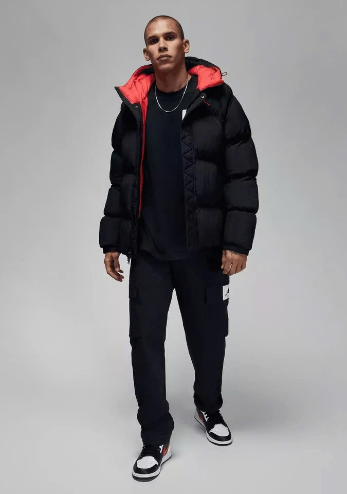 Áo Phao Air JD Wide Stripe Zipper Hooded Winter Jacket