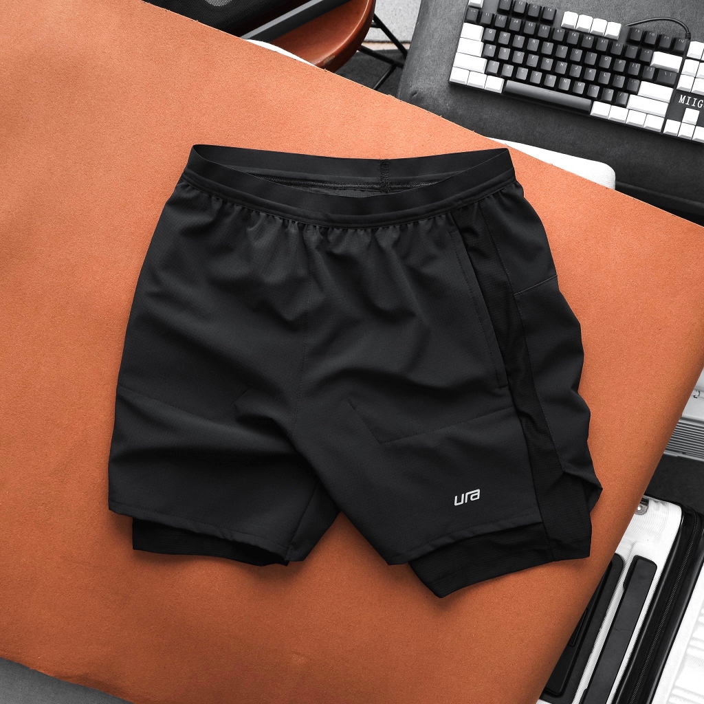 Quần Ngắn Ura Stride Hybrid Running Shorts