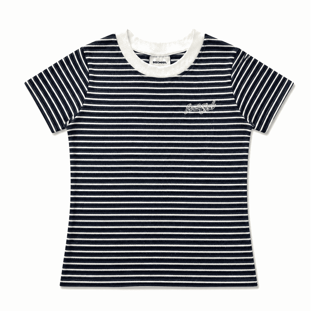 [NEW ARRIVAL] Áo Thun Baby Tee Cotton Sọc Thêu Logo INSOMNIA  - TS081