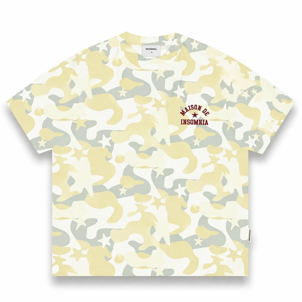 [NEW ARRIVAL] Áo Thun Boxy Camo MAISON DE INSOMNIA Club 250Gsm Cotton - TS075