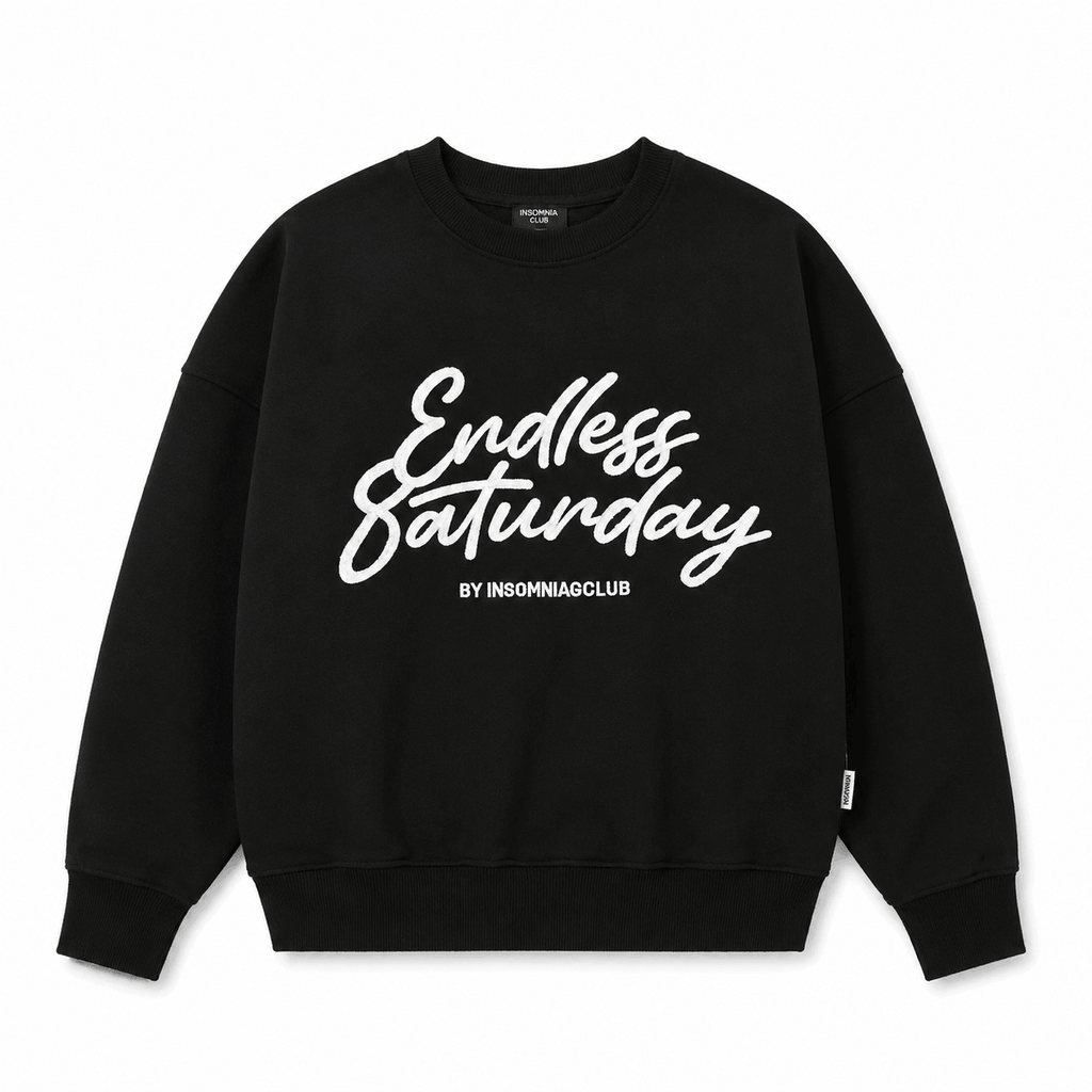 Áo Nỉ Sweater Thêu Xù Endless Saturday INSOMNIA Form Boxy Chất Nỉ Bông Nam Nữ Unisex - HD007