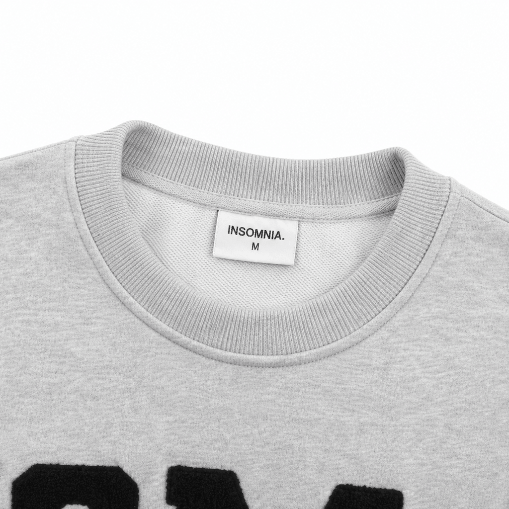 Áo Nỉ Sweater Thêu Xù INSOMNIA Form Boxy Chất Nỉ Bông Nam Nữ Unisex - HD006