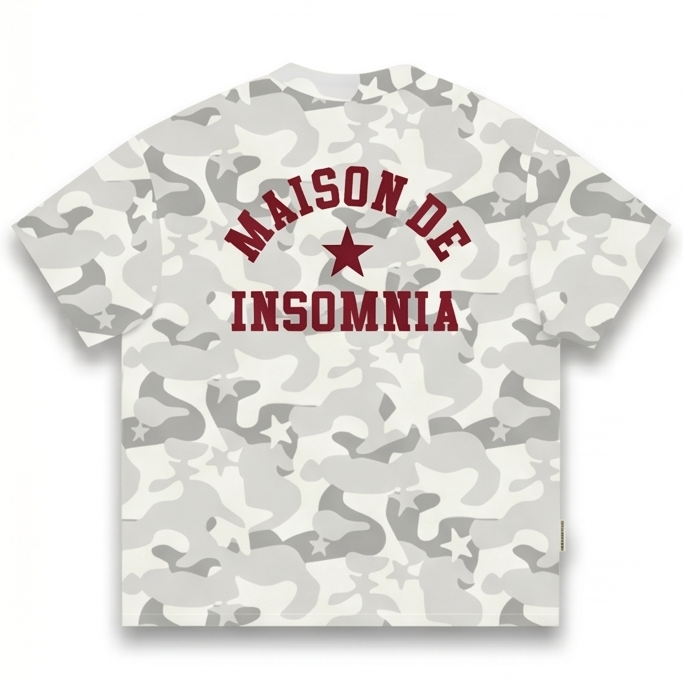 [NEW ARRIVAL] Áo Thun Boxy Camo MAISON DE INSOMNIA Club 250Gsm Cotton - TS075