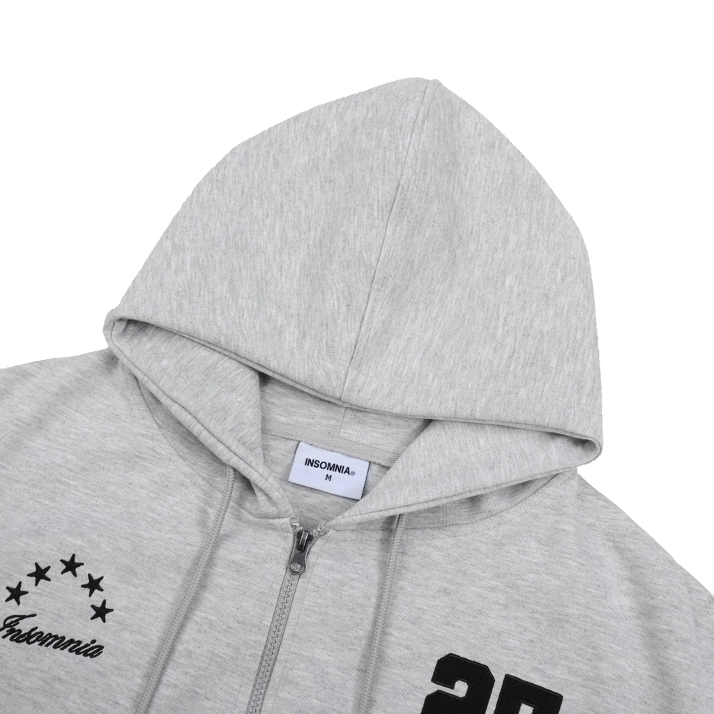 Áo Hoodie Zip 2 Da Form Boxy INSOMNIA Thêu Đắp Chữ Athlete - HD011