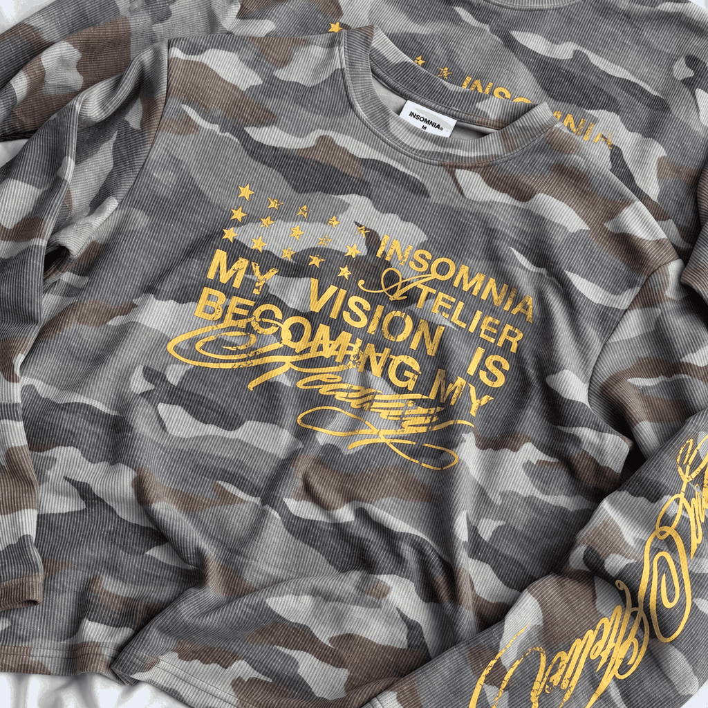 [NEW ARRIVAL] Áo Thun Tay Dài Camo Cotton Waffle Form Boxy Unisex - TS089