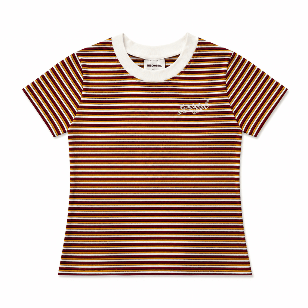 [NEW ARRIVAL] Áo Thun Baby Tee Cotton Sọc Thêu Logo INSOMNIA  - TS081